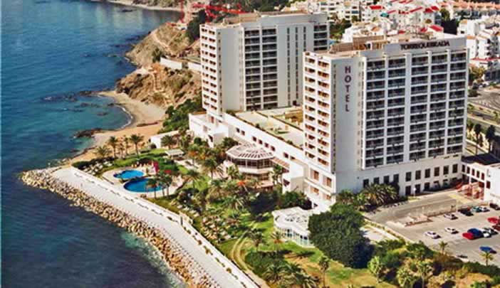 Torrequebrada Hotel showing it's fabulous sea front location