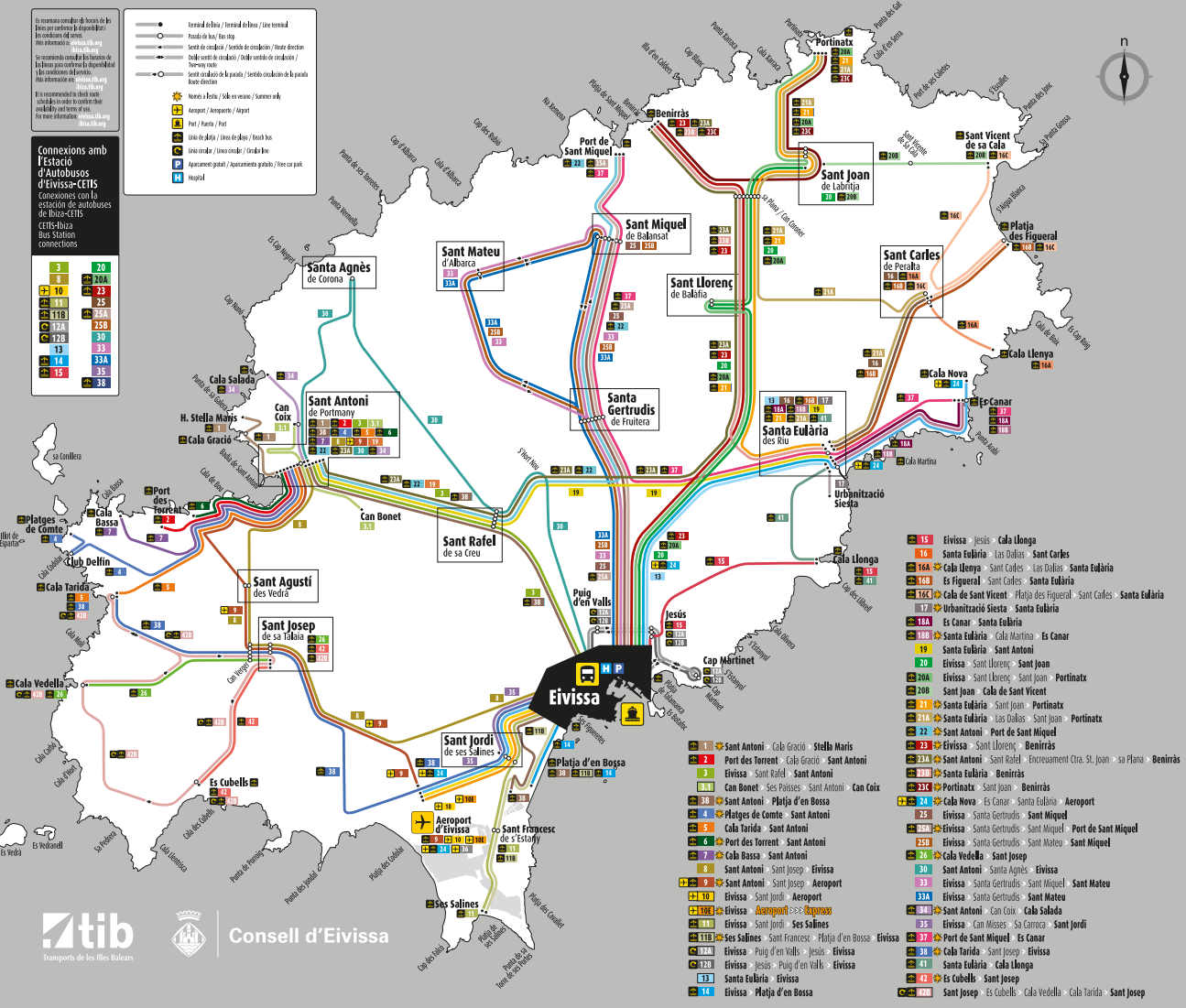 Ibiza Bus Route Map