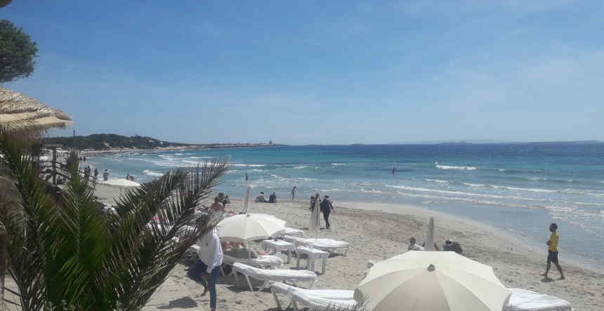 Ses Salines Beach in front of Beso Beach Restaurant