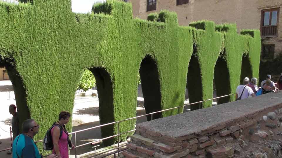 The Machuca Garden with grand topary hedges