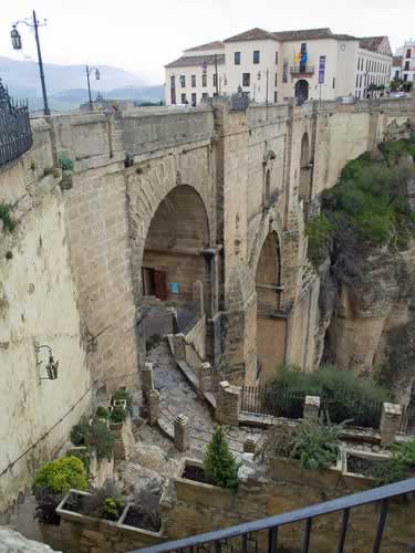 Ronda New Bridge Down the steps at the Old town end of bridge, west side.