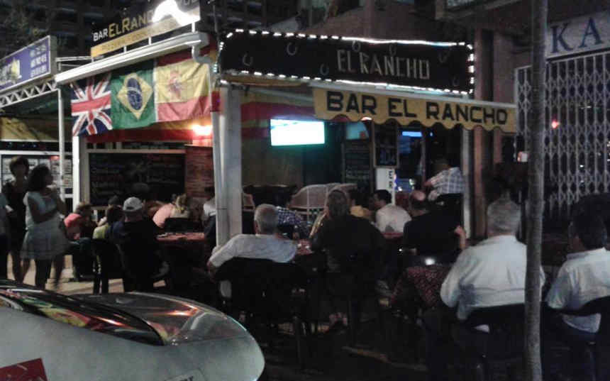 El Rancho Bar Terrace at Night