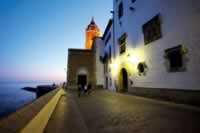 Sitges Sea Front Street at Night