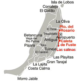 Puerto del Rosario Caleta Las Salinas Map