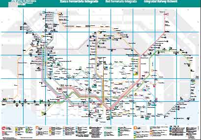 Barcelona wide area Rail map