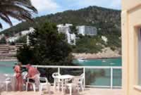 El Pinar Apartments terrace, with terrace restaurant on the right