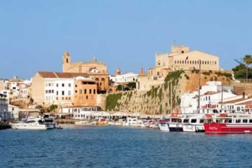 Ciudadela Marina, Cathedral left of centre & Town Hall on right